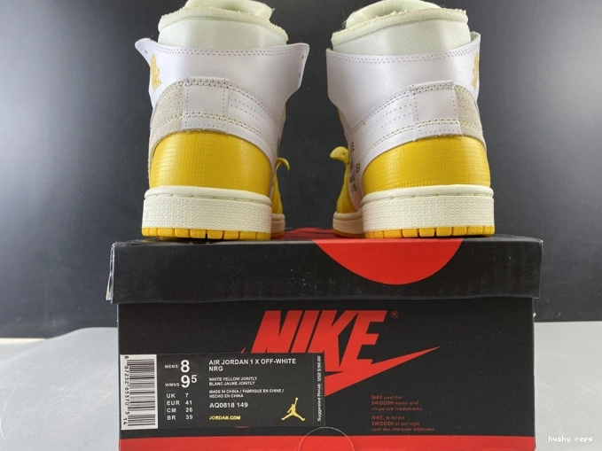 Rep Husky Dark Powder AQ0818-149 Air Off-White White Jordan x NRG 1 Yellow-Cone 0822